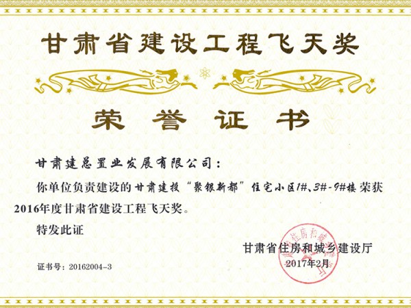 聚銀新都獲2016年飛天獎